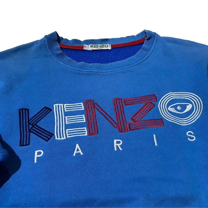Kenzo paris cotton blue crewneck, foto 2