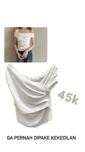 Atasan top putih lucu local brand yeji studio