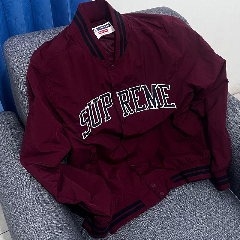 Supreme 10aw Varsity Jacket Grey arch [L] Supreme 2012AW Arch Logo