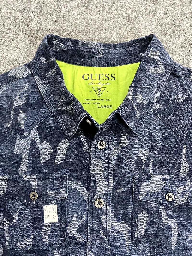 kemeja denim guess camo, foto 3