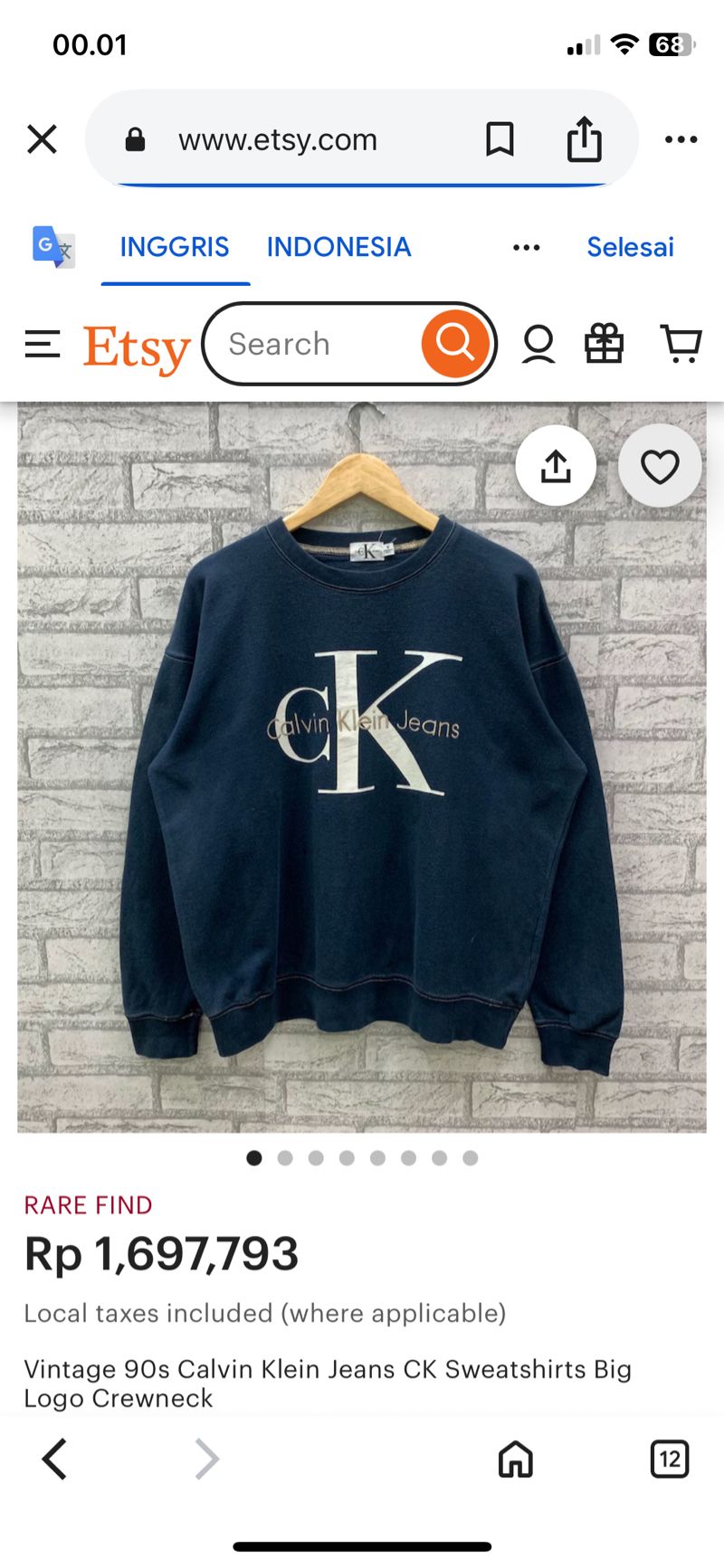 Crewneck calvin klein vintage 90s, foto 3