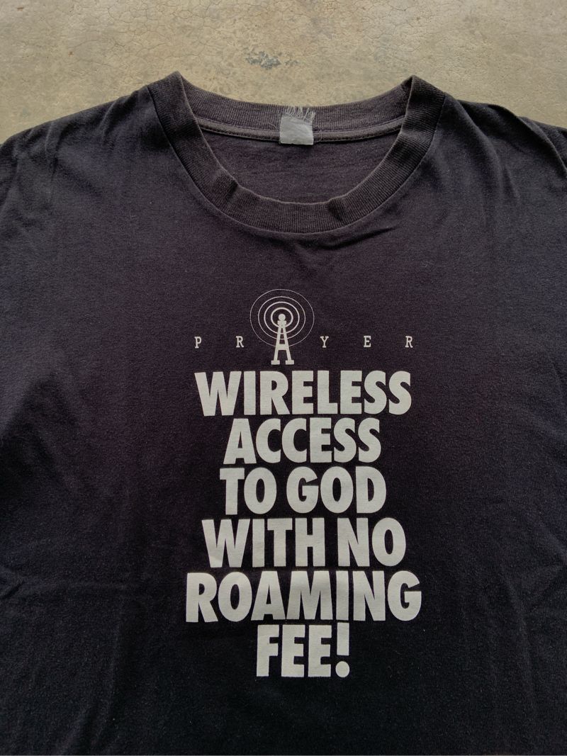 Vintage Prayer Wireless Access To God Black Tee, foto 2