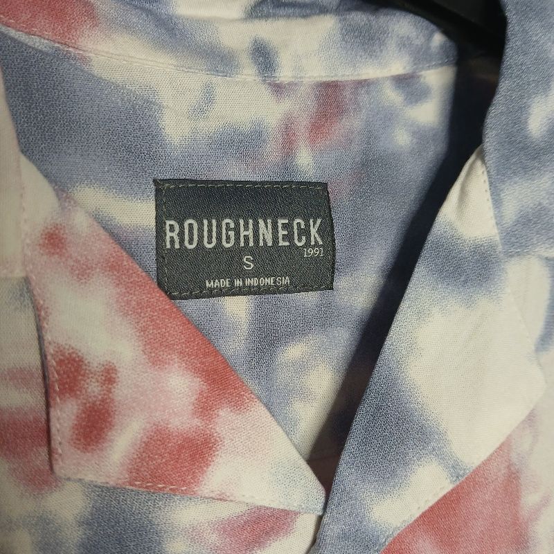 Kemeja lengan pendek tie dye pink biru, foto 2