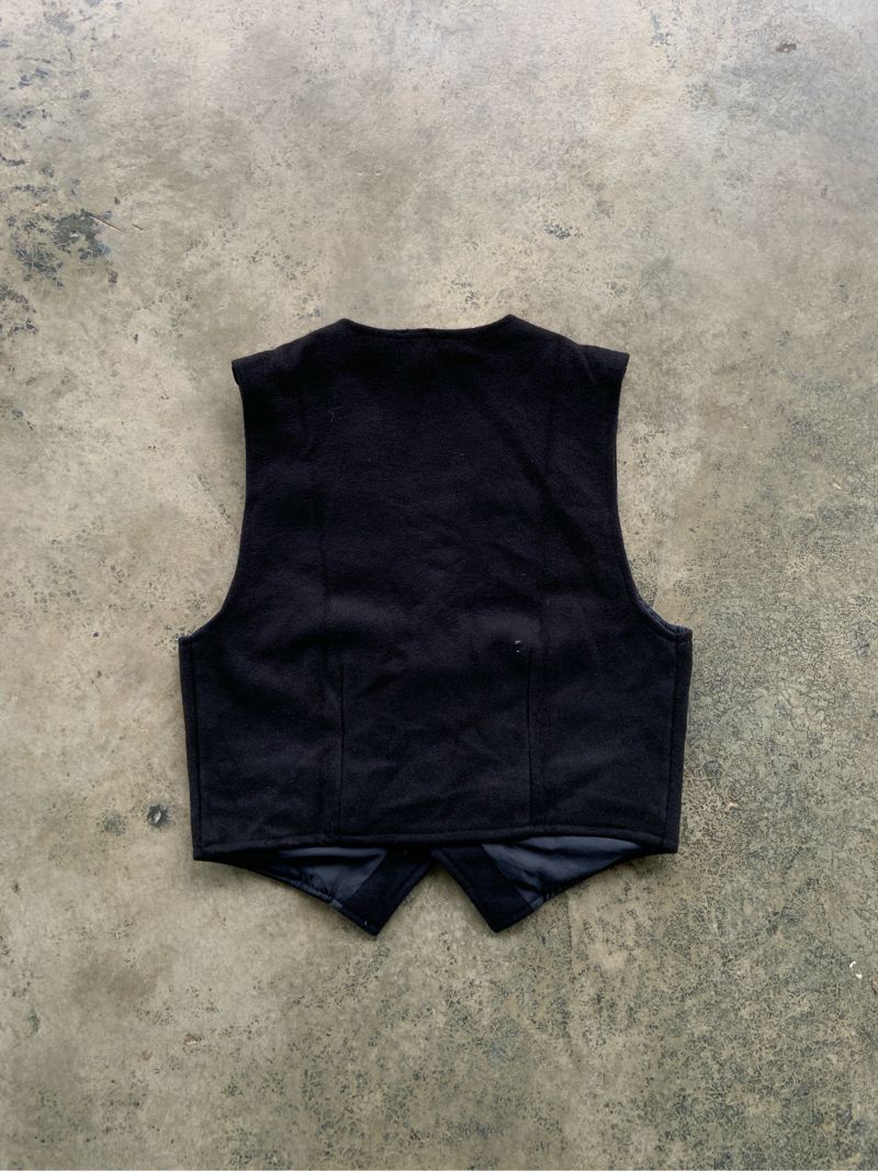 Vintage Black Wool Gentleman Vest, foto 5