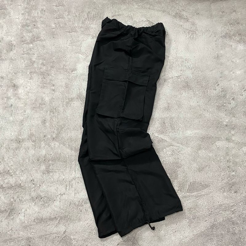 Shein Baggy Nylon Cargo pants black, foto 6