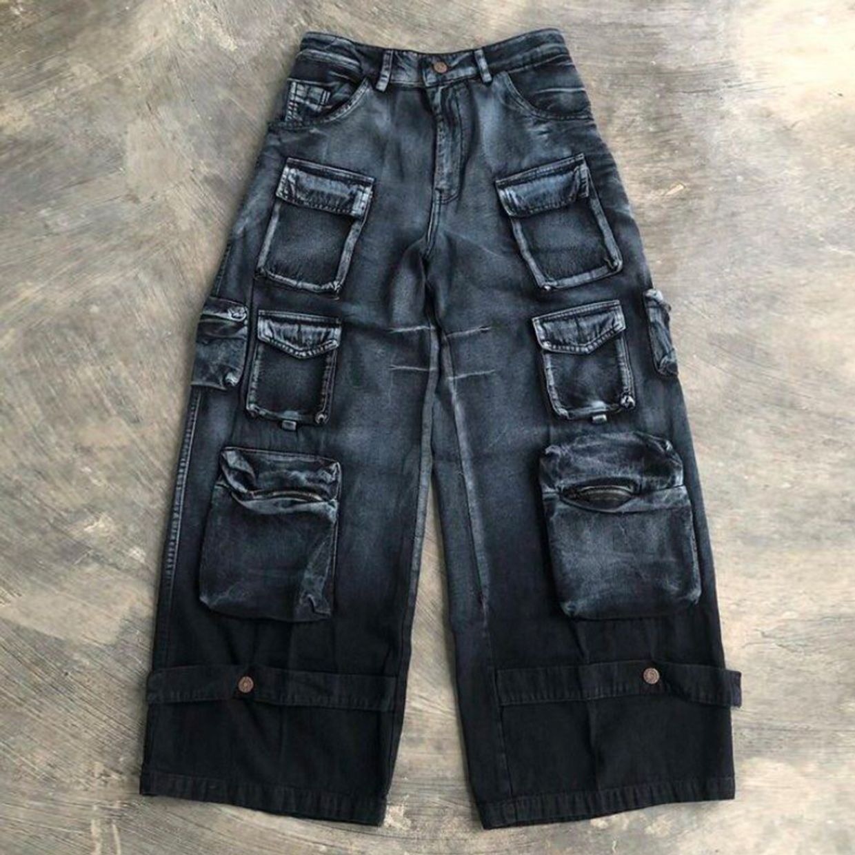Streetwear Y2K Casual pants Pria black