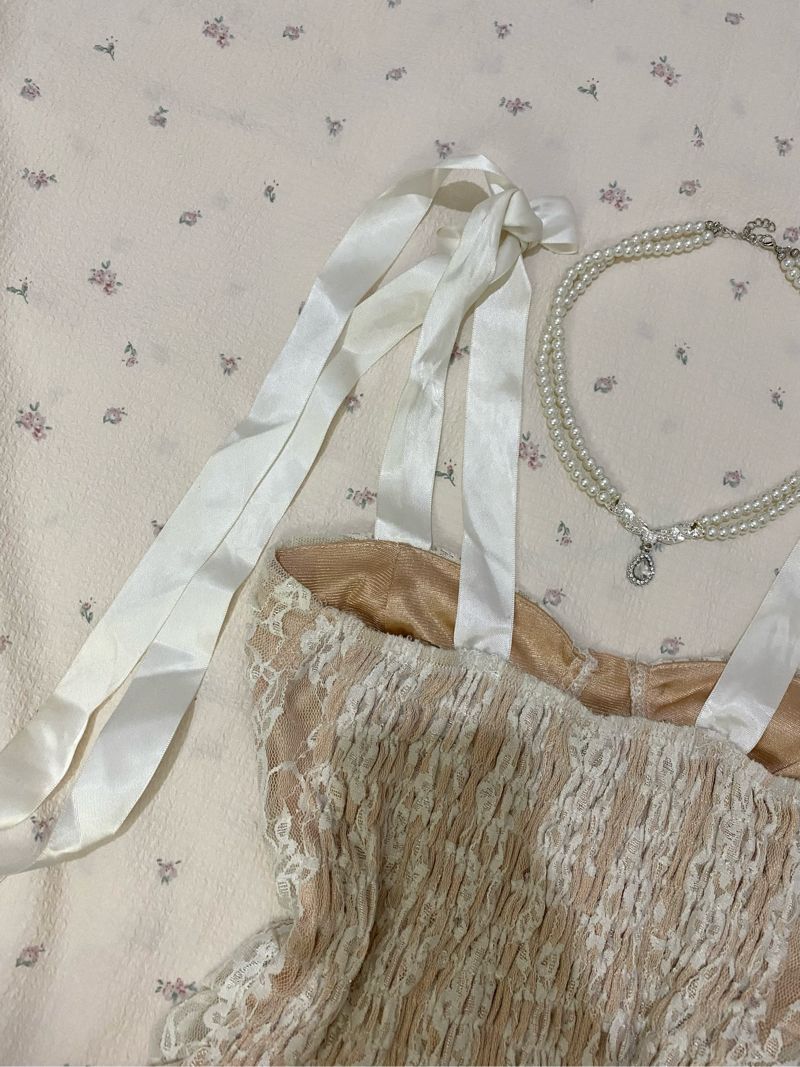 Top lace ribbon coquette, foto 4