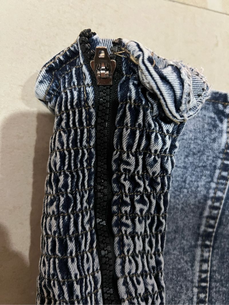 asymmetrical denim crop top, foto 5