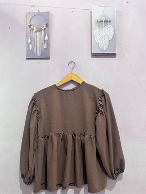 baju atasan wanita warna taupe