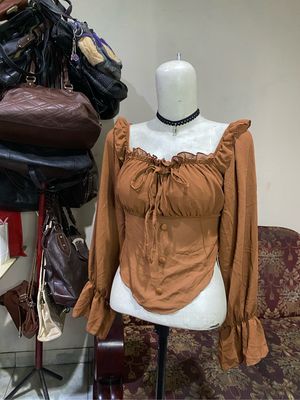 Long Sleeve Ruffle Chiffon