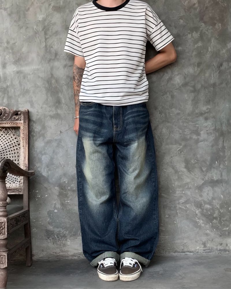 UPSET BAGGY BLUE WASHED JEANS, foto 2