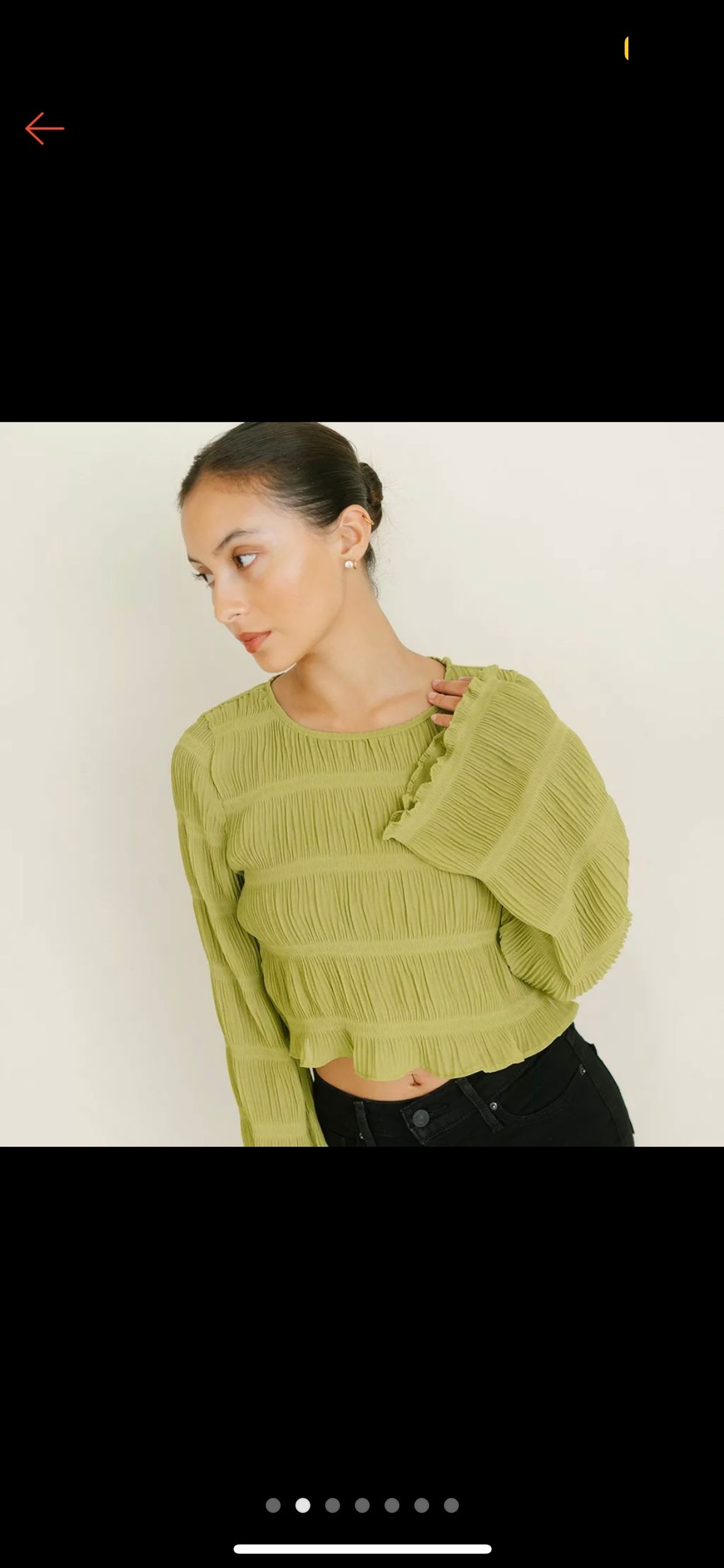 BAYSIC lime green ruched longsleeved sheer