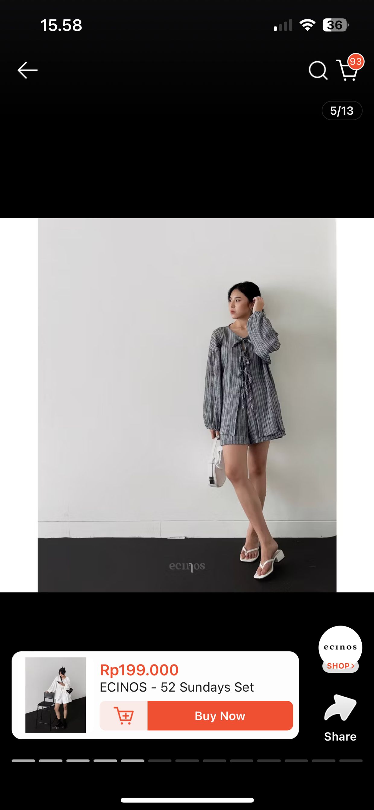 Ecinos Coquette Wanita black gray blue