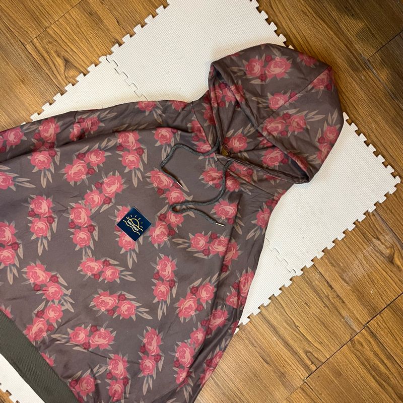 Roses Printed Boxy Pull Over Hoodie, foto 2