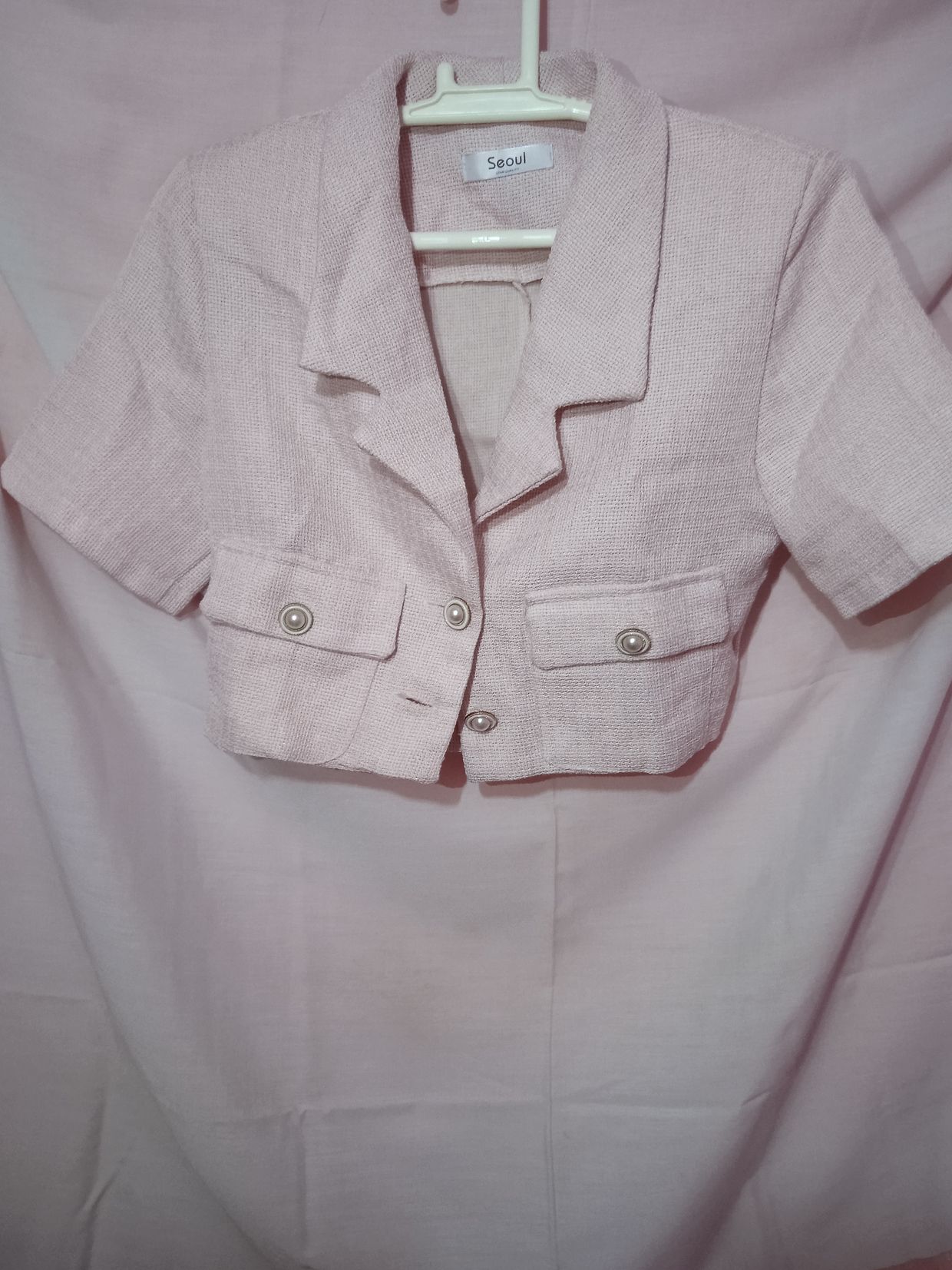 Luxury Coquette Crop top Wanita pink