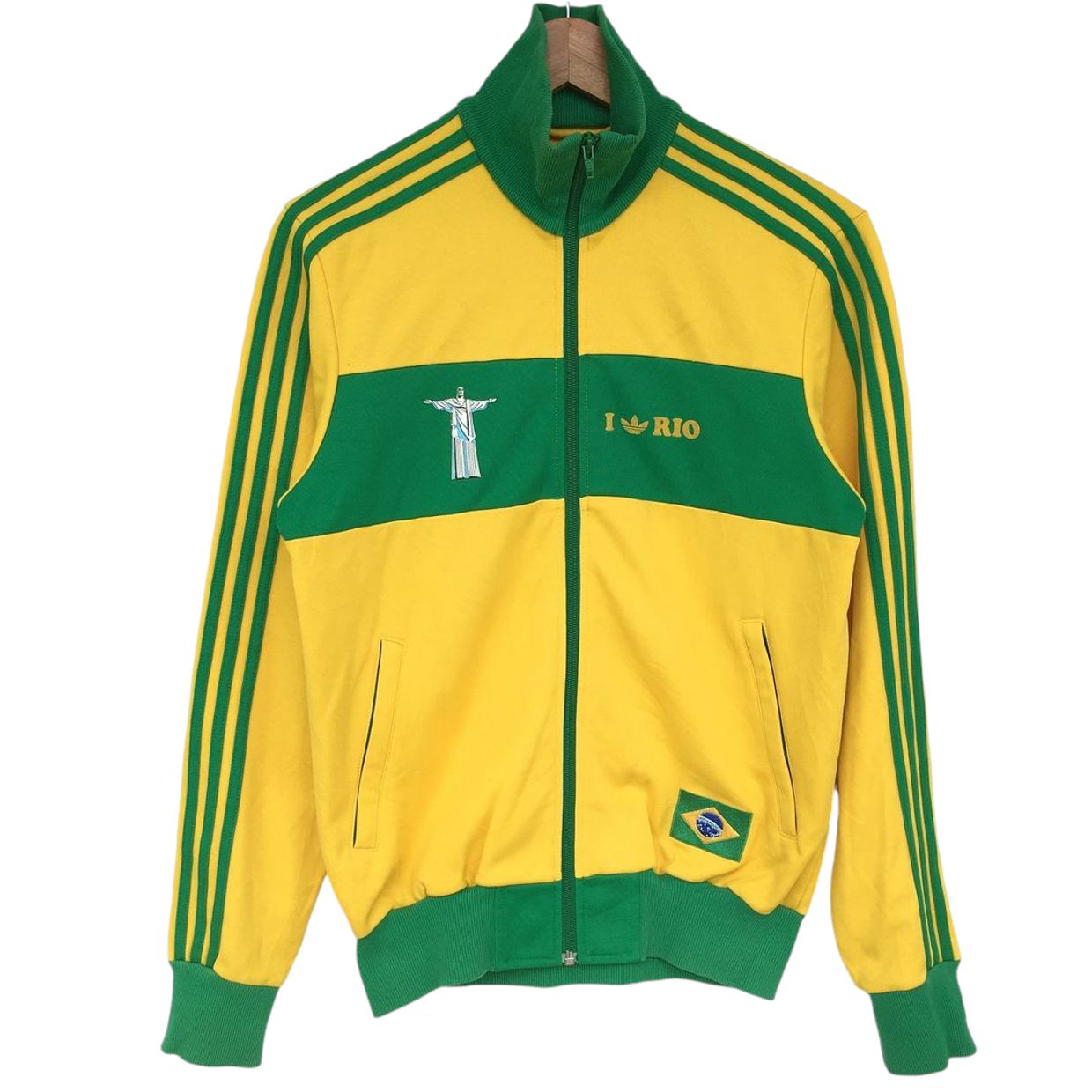 Adidas Vintage Sportswear Track jacket Pria green yellow Preloved