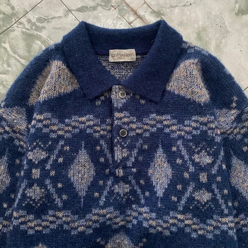 Wool Knitwear kerah motif, foto 2