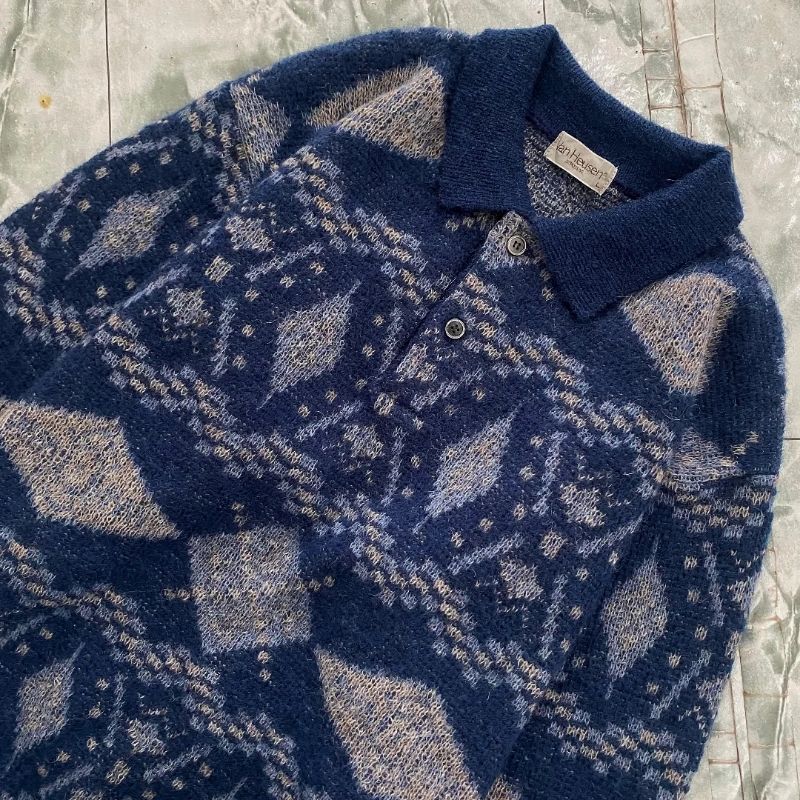 Wool Knitwear kerah motif, foto 3