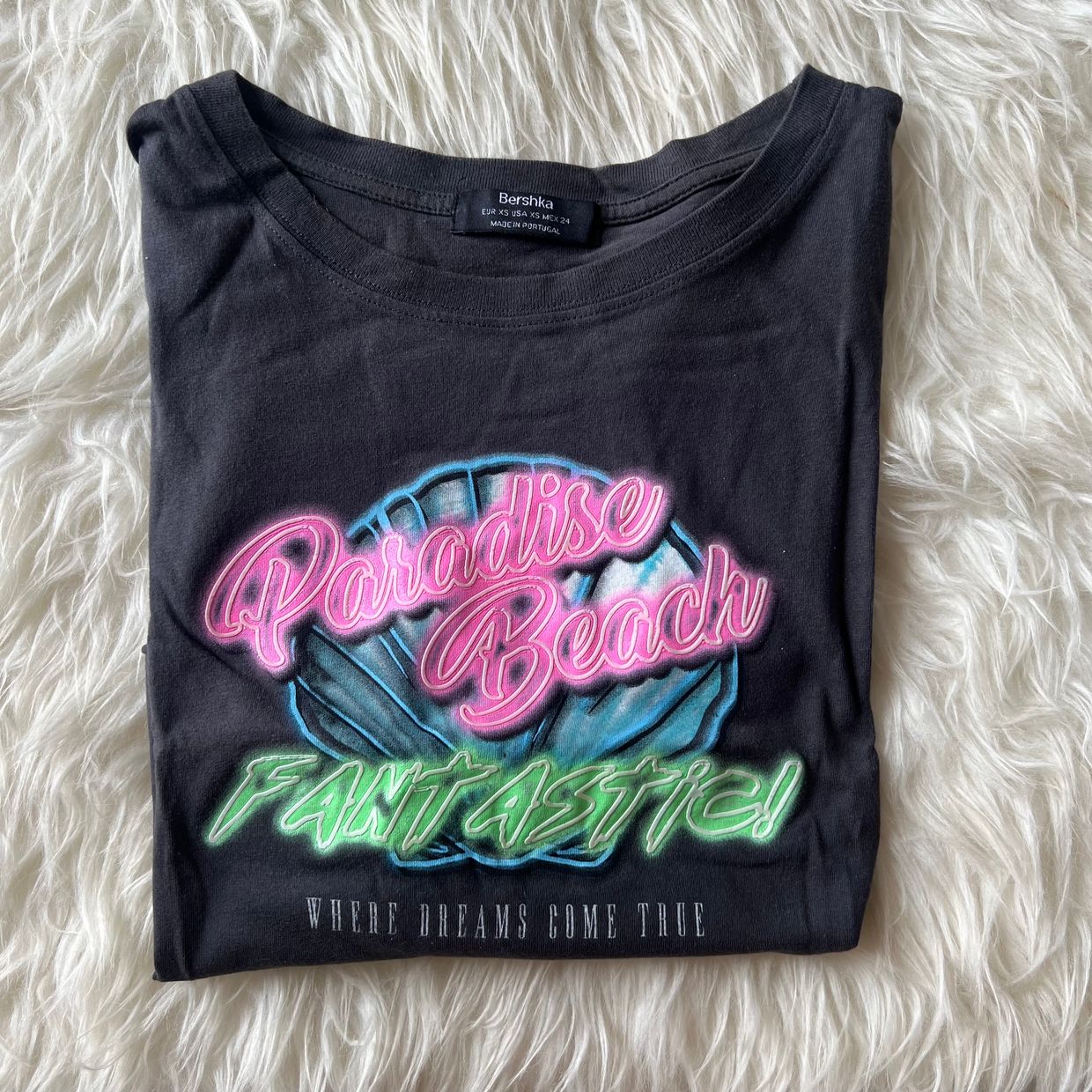 Bershka Y2K Casual Crop top Wanita multicolor black gray