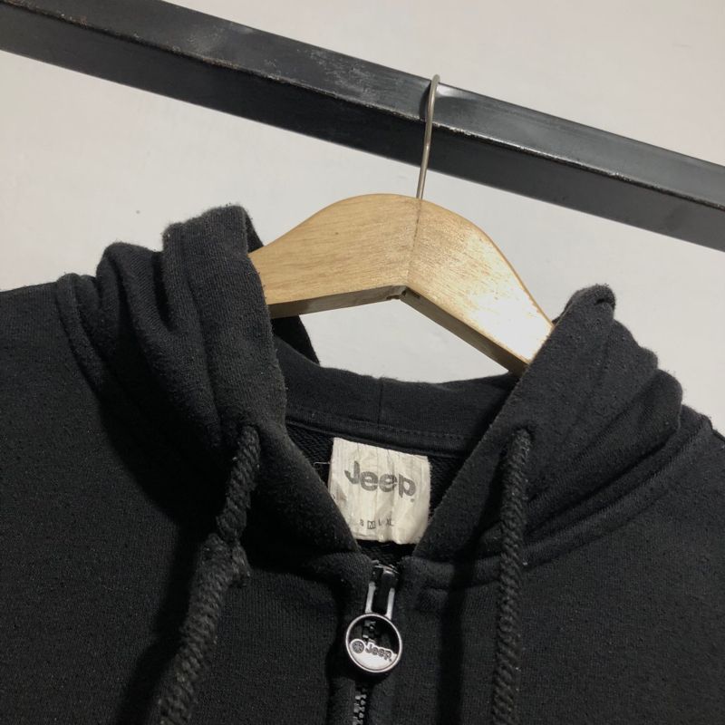 Zip hoodie jeep hitam, foto 3