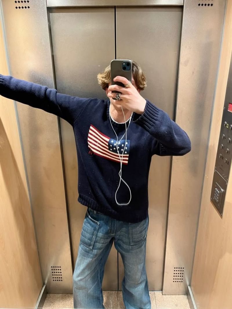 knitwear flag usa (navy), foto 4