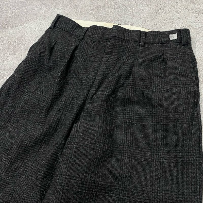 Wool Pattern black Japan trouser pants, foto 3