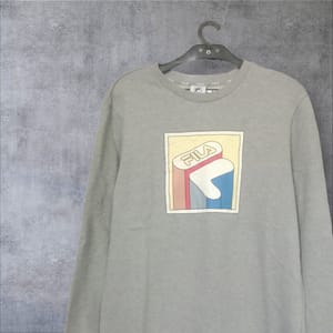 Fila Vintage Casual Sweater Wanita silver gray
