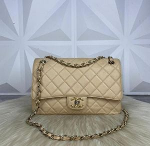 Chanel Classic Double Flap Caviar Beige GHW shoulder bag