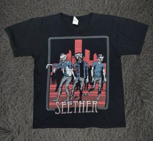 preloveSEETHER t-shirt kaos band y2k TOUR 2011 medium black