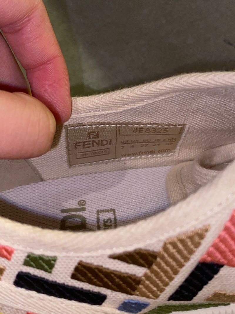 Fendi domino multicolor low top canvas, foto 7