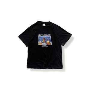 SHANGRI-LA Kathmandu Nepal Eimbordery Black Tee