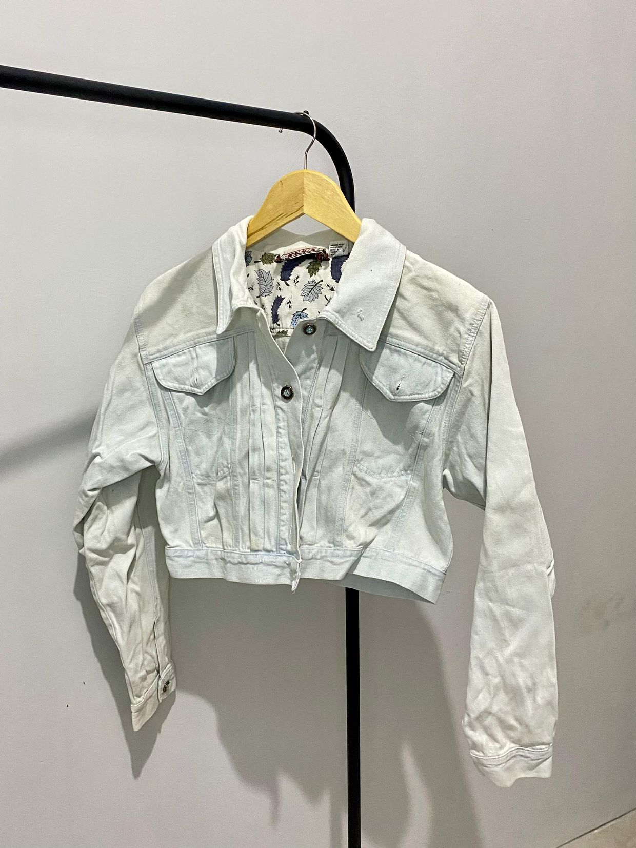 Casual Crop top Wanita white blue