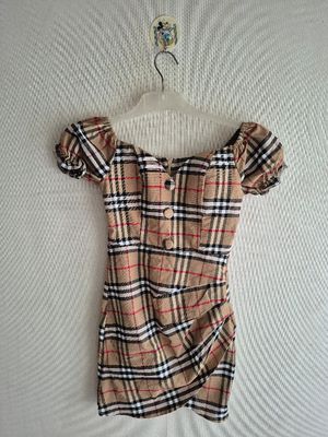 Dress Pendek Coklat Kotak