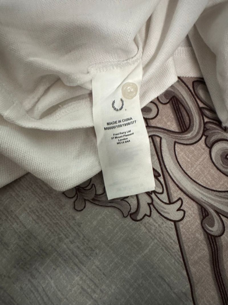 Fred Perry M6000 White Poloshirt, foto 4