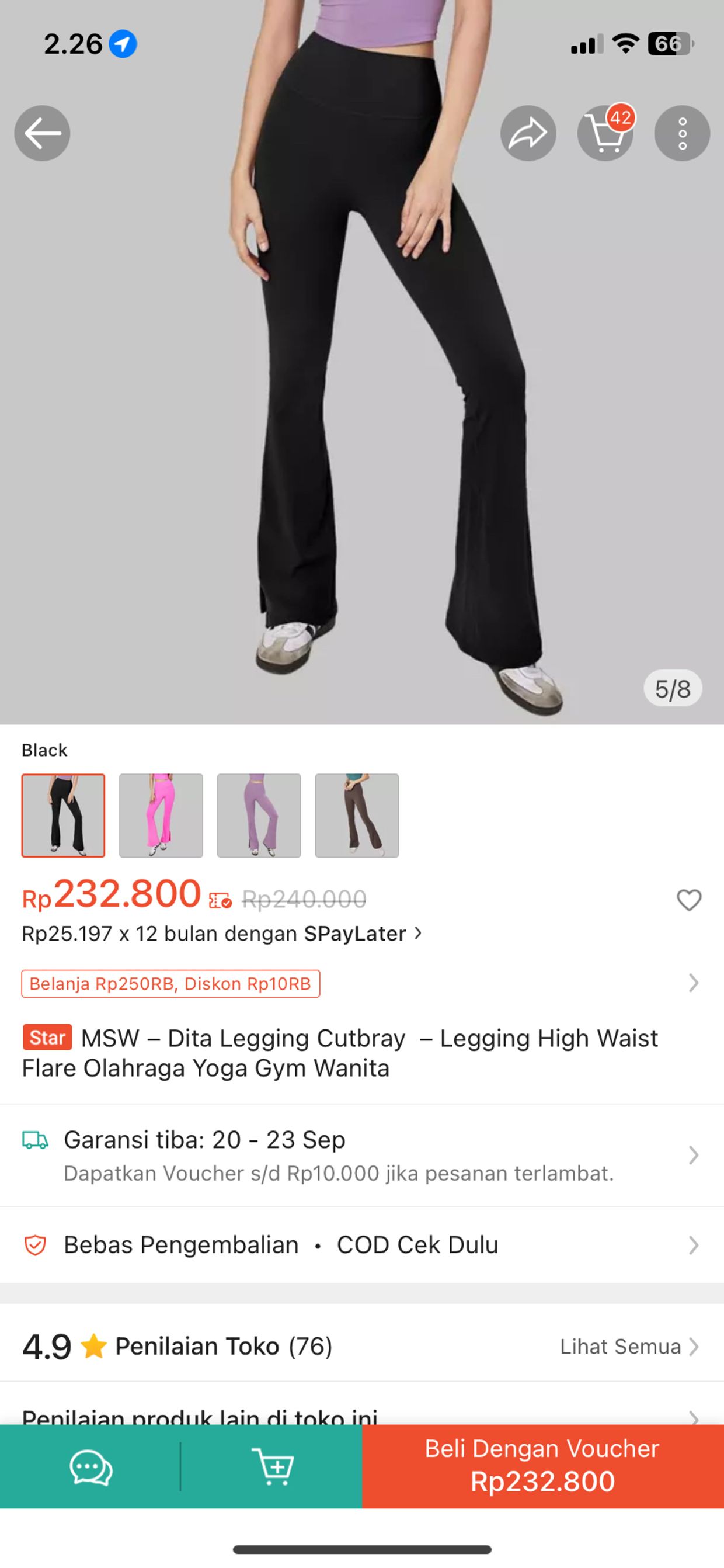 Casual Legging Wanita black, foto 2