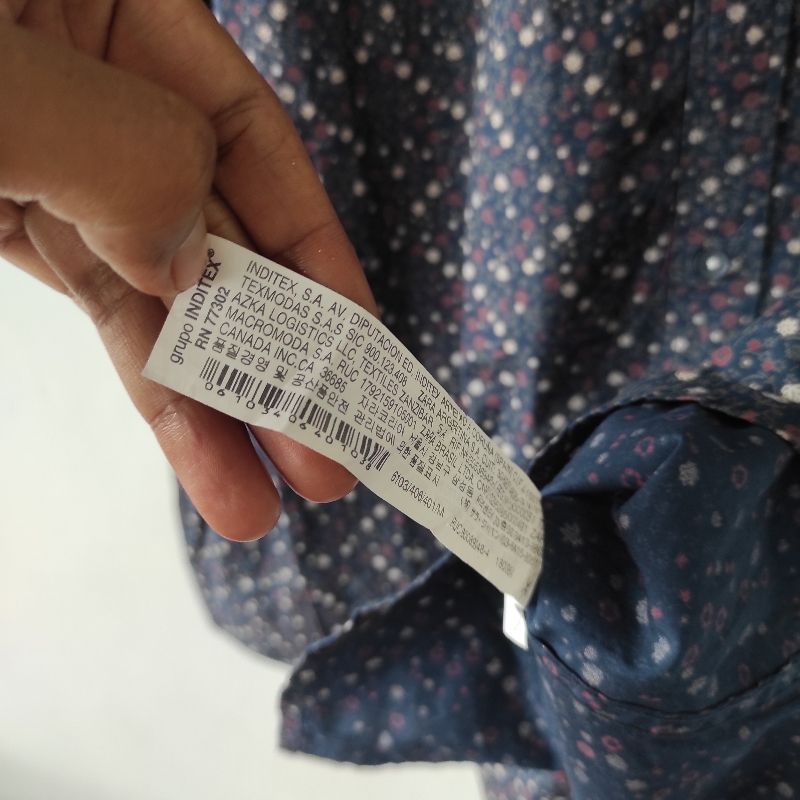Kemeja zara man motif bunga size M, foto 6