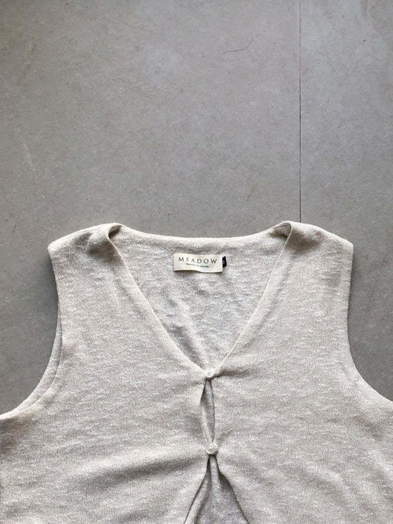 Crop Knit Vest Cream, foto 3
