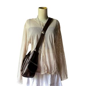beige fishnet mesh cardi
