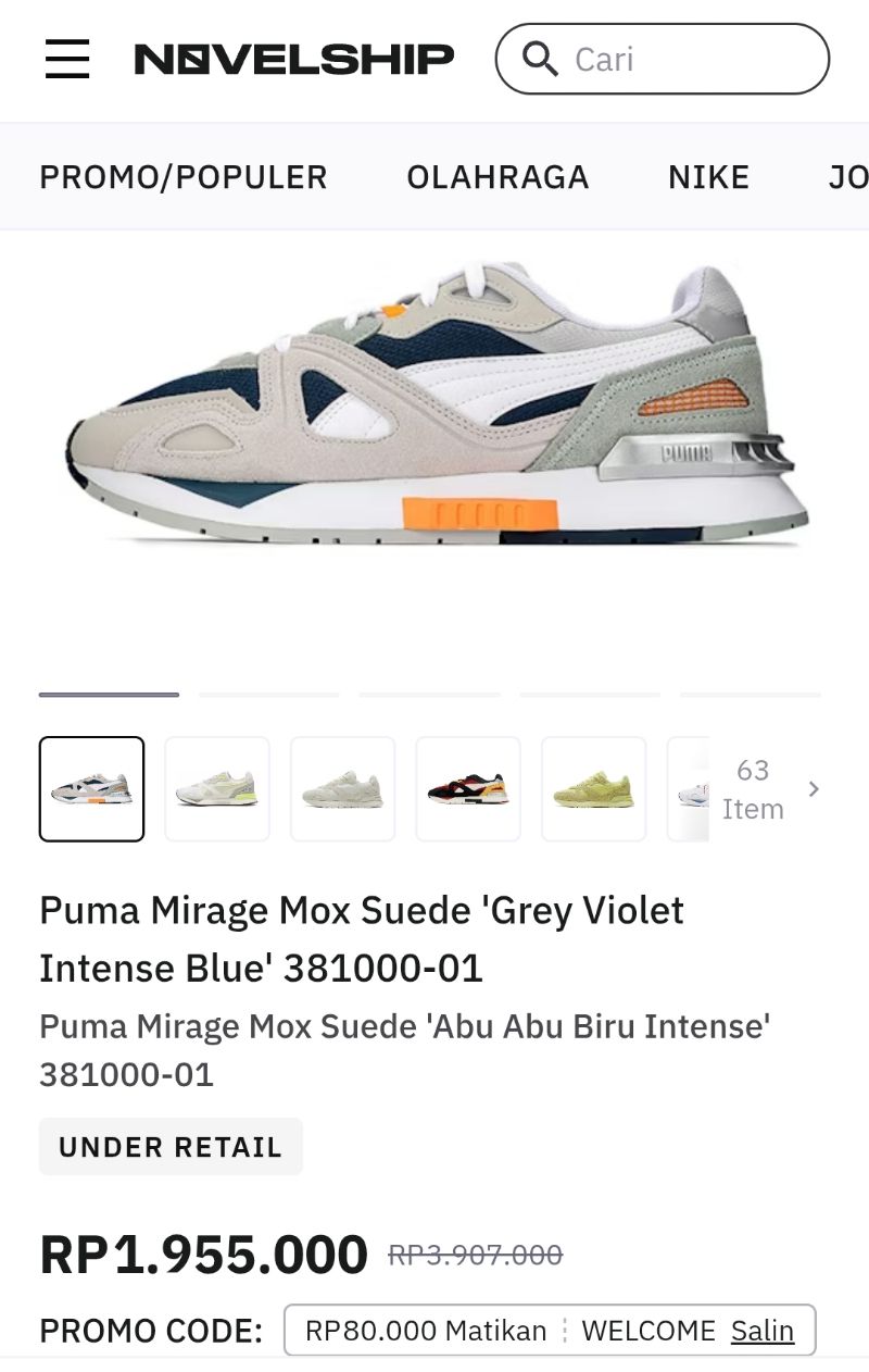 Puma Mirage Mox Suede grey violet intense blue, foto 7