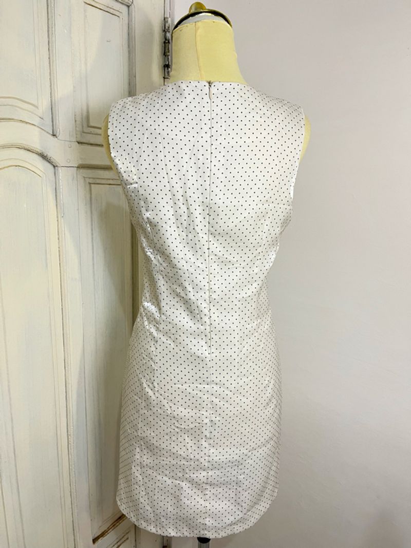 White Polka Dot Sleeveless Dress, foto 5