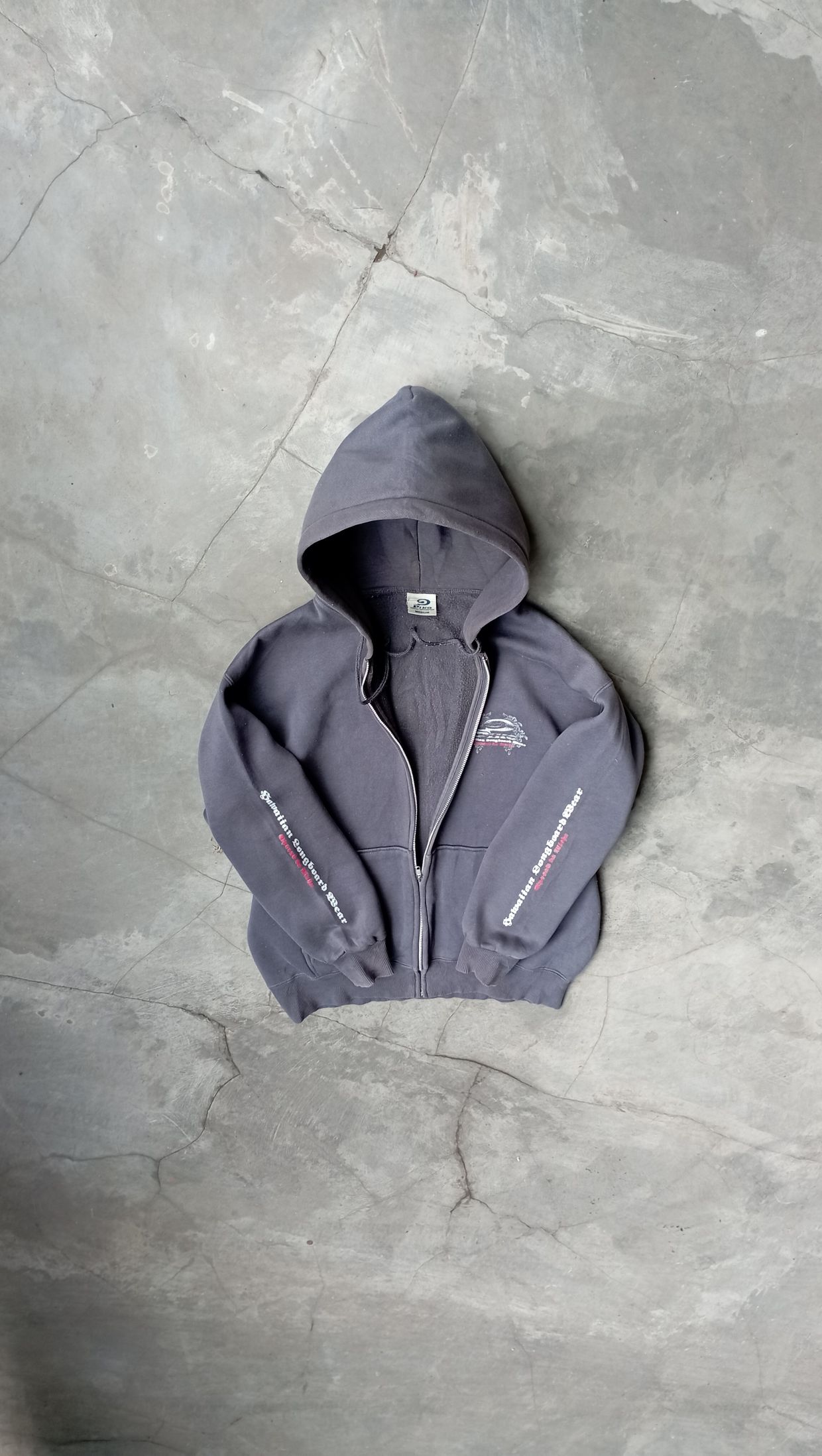 Vintage Hoody Pria gray, foto 2