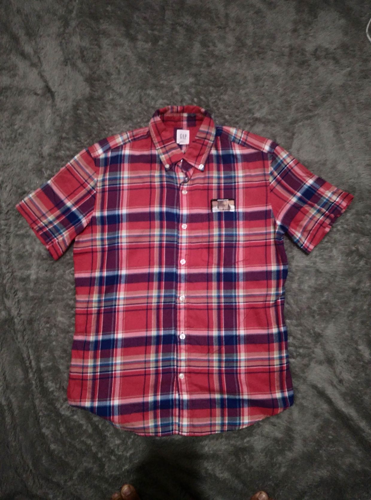 GAP Casual Formal shirt Pria burgundy white navy