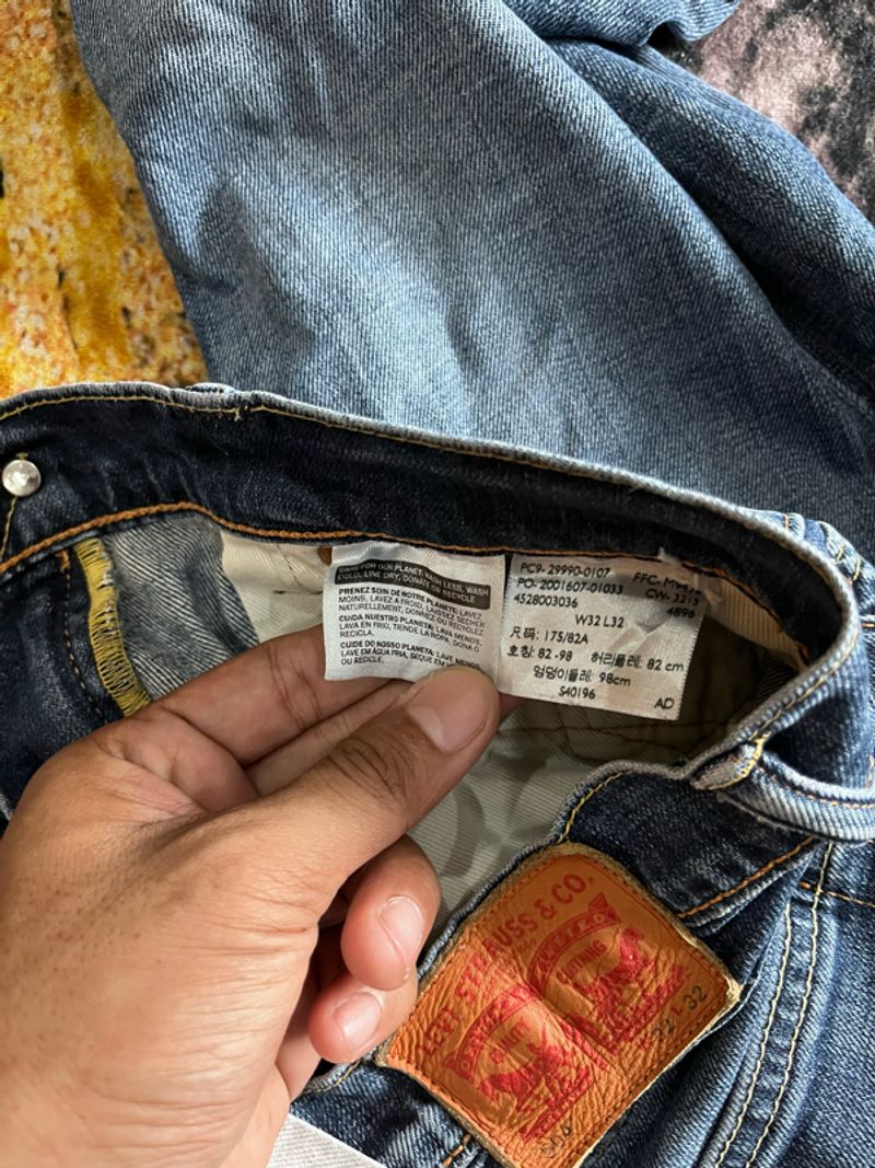 Levis 504 Selvedge Blue Jeans Denim, foto 7