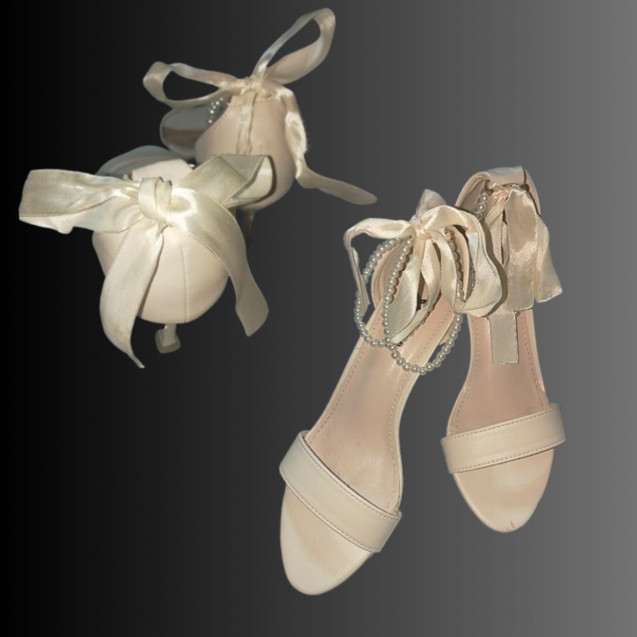 Luxury Coquette Heels Wanita cream