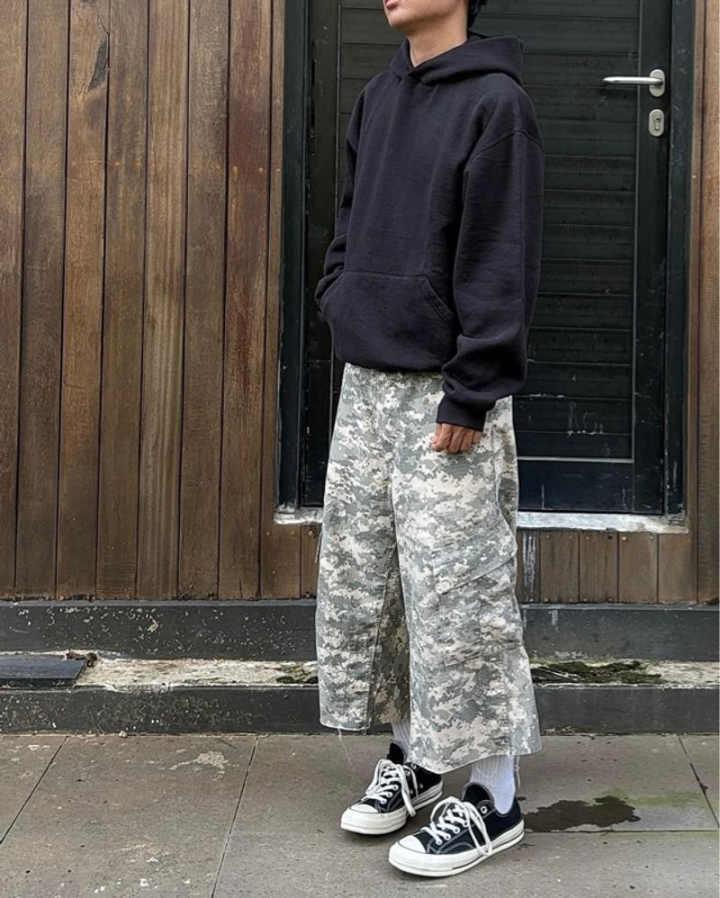 Vintage Thrashed Camo Pixel Cargo Shorts, foto 7