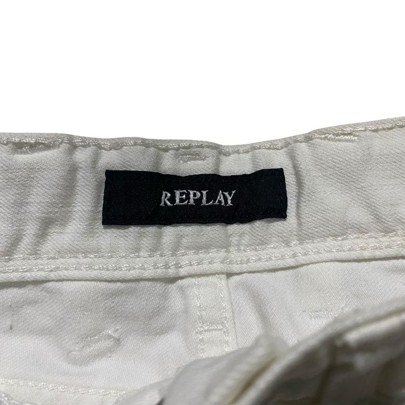 Replay destroy regular slim white denim longpant, foto 7