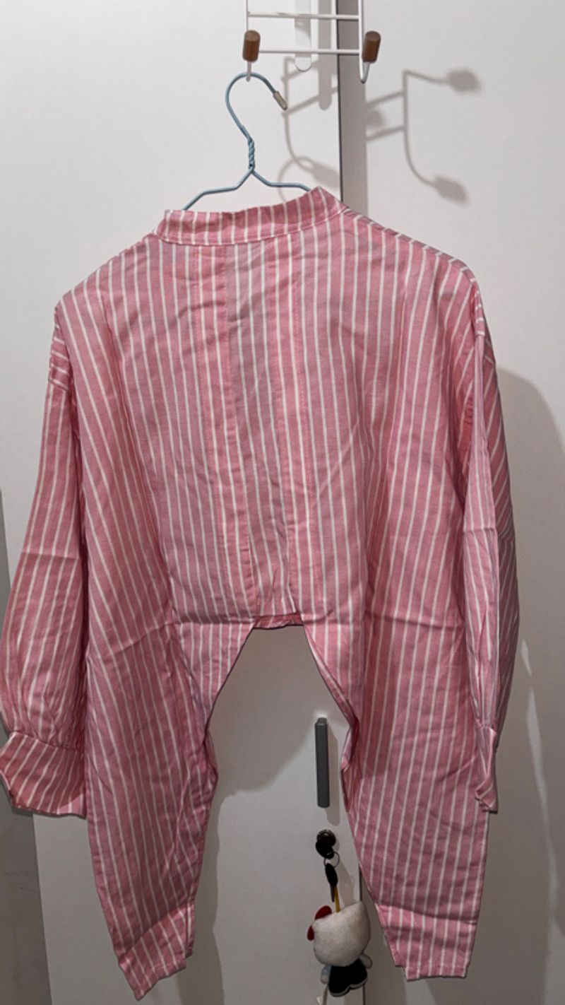 Kemeja Atasan Salur Pink, foto 2