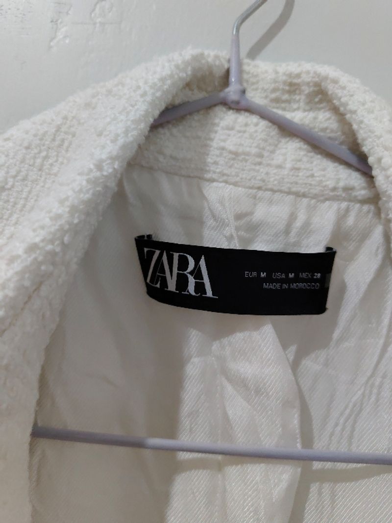 ZARA Tweed Blazer Preloved baca deskripsi, foto 3