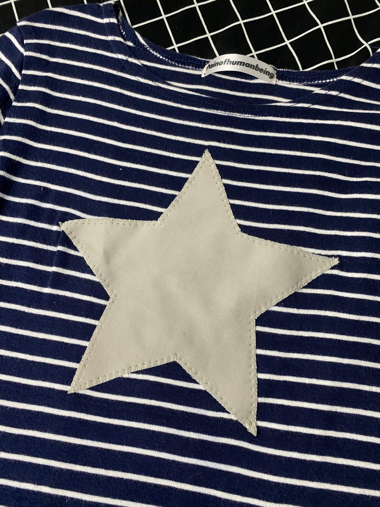 Crop top Wanita white navy, foto 3