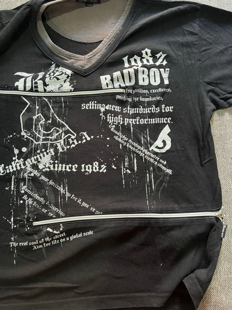 kaos bad boy double layer poem y2k, foto 4